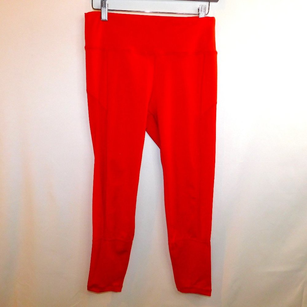 Centric Red Leggings Size Medium Mesh Panels On Sides